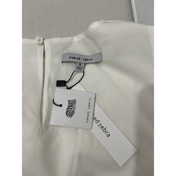 Naked Zebra Peplum Hem Sleeveless Blouse Size Small - Picture 9 of 11